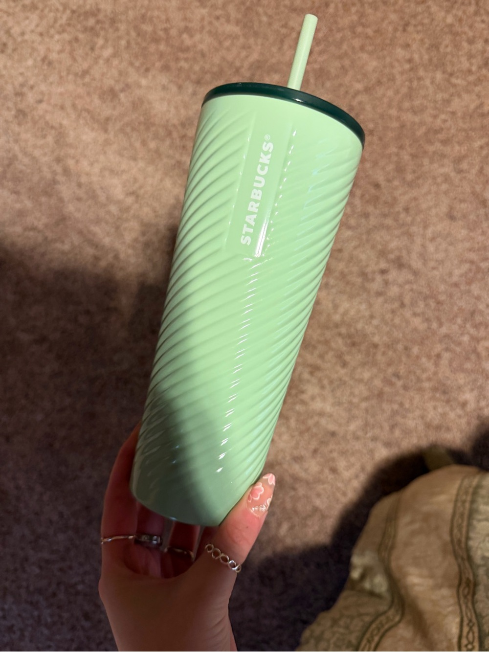 Starbucks Light Green Twisted Tumbler with Straw